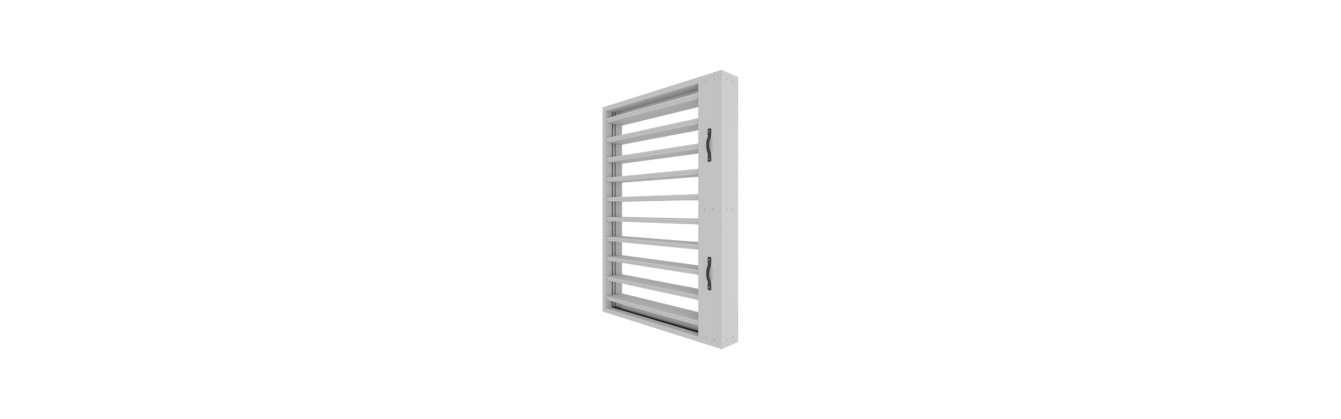 EKM90 multi-blade smoke extraction damper half right from the front