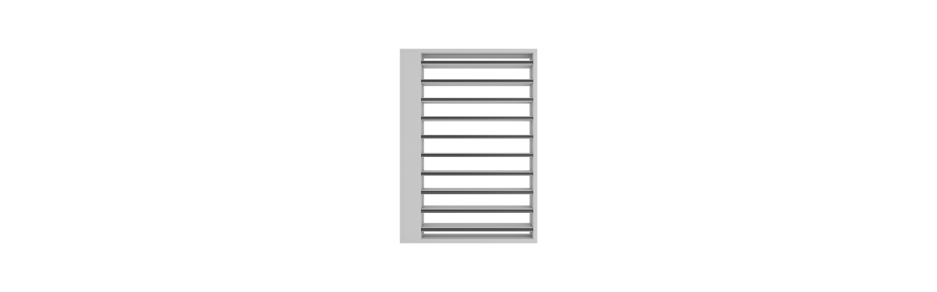 EKM90 multi-blade smoke control damper from behind