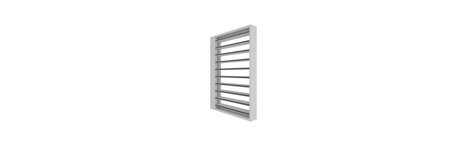 EKM90 multi-blade smoke extraction damper half left from the rear