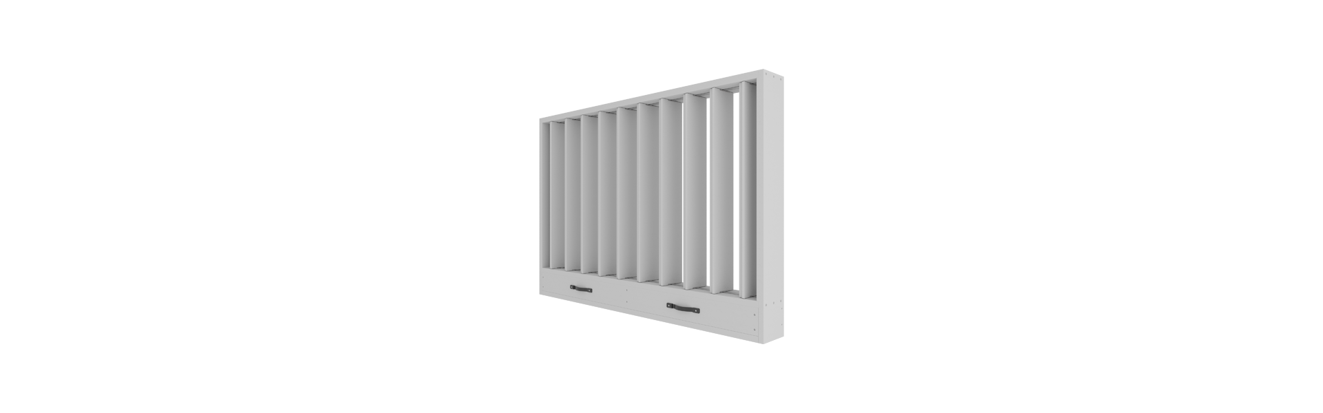 EKM90 multi-blade smoke control damper vertical from the front
